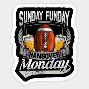 Sunday Funday Hangover Monday Football Sticker